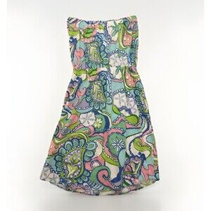 Lilly Pulitzer Women’s XS WINDSOR Strapless Dress Multi Conch Republic Pima